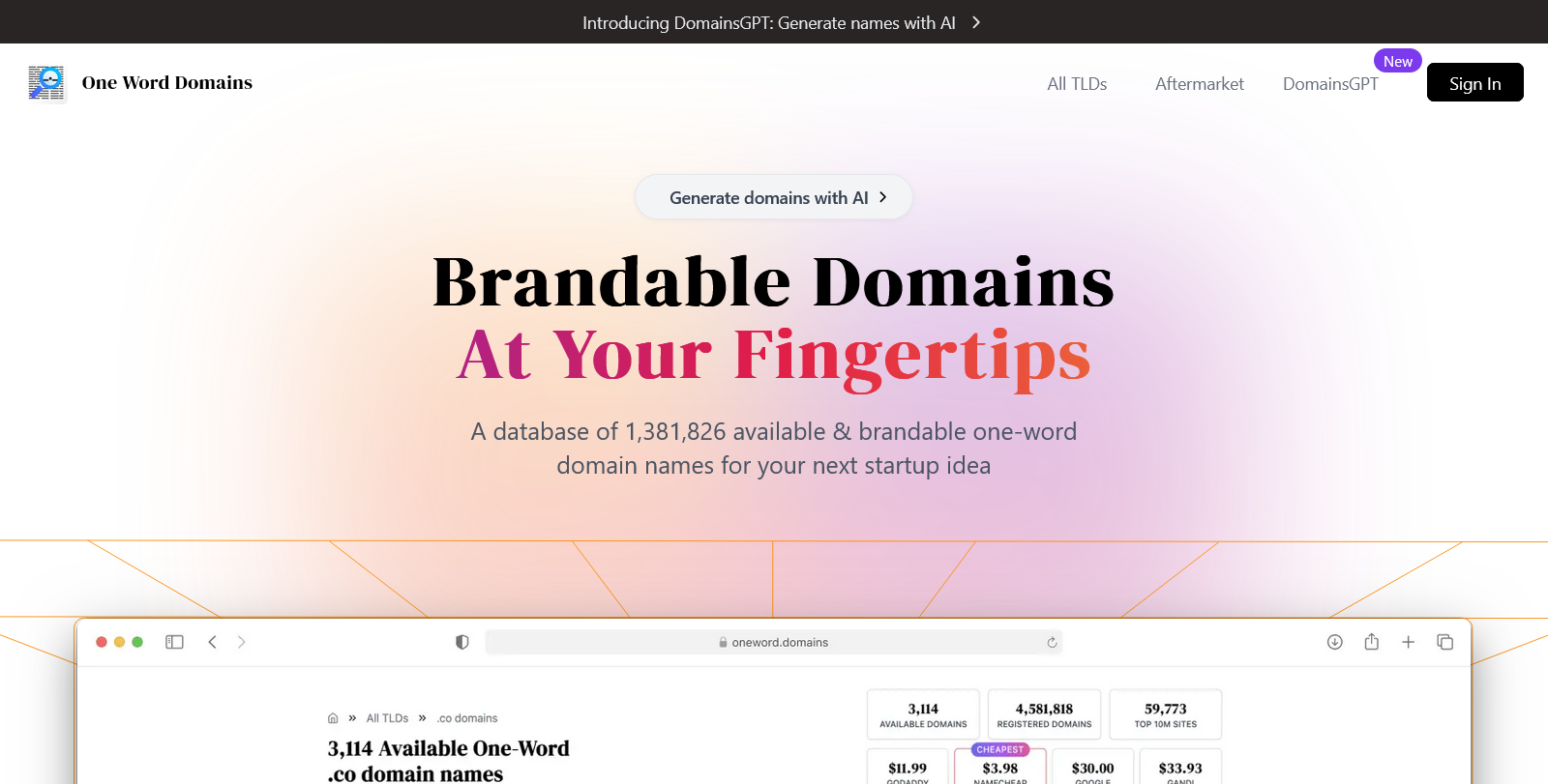 One Word Domains